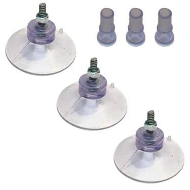Imagem de Kit 3 Ventosas De 40Mm  4 Cm  Pvc C/Parafuso,Porca E Selante