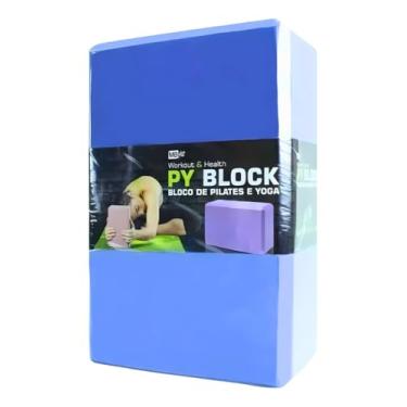 Imagem de Bloco Para Exercícios Yoga Pilates Meditação Alongamento (Azul, 23 cm x 8 cm x 15 cm)