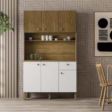 Imagem de Cozinha Com Portas E Gavetas Style Freijó / Supremo / Ripado