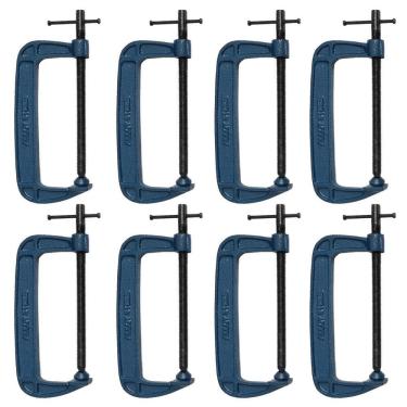 Imagem de Kit 8 Grampo Sargento Tipo C 200Mm 8 Pol. Para Marceneiro