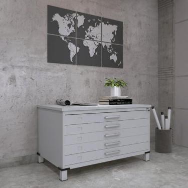 Imagem de Mapoteca Mont 5 Gavetas 71,3cm X 120,4cm Aço - Pandin Móveis