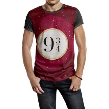 Imagem de Camiseta Masculina Harry Potter Plataforma 9 3/4 Ref:215 - smoke, Pret