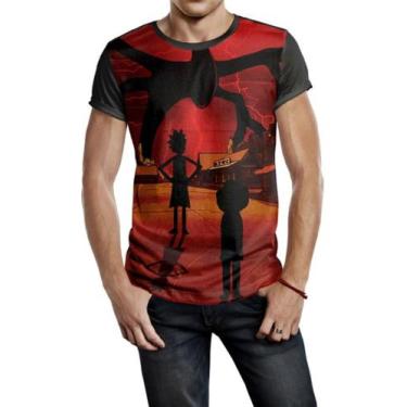 Imagem de Camiseta Masculina Stranger Things Rick And Morty Ref:610 - smoke, Pre