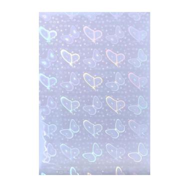 Imagem de Papel Adesivo Holográfico Vinil Borboletas A4 50Fls