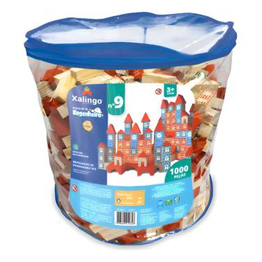 Imagem de Blocos De Montar em Madeira Engenheiro 1000 Peças - Xalingo