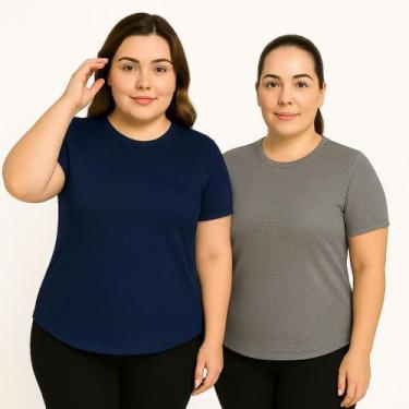 Imagem de Kit 2 Camisetas Dry Fit Plus Size Para Academia E Corrida - NoBrand, C