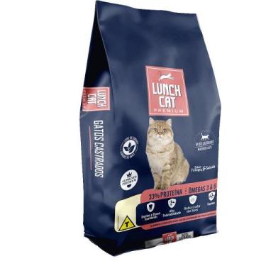 Imagem de Ração Lunch Cat Premium para Gatos Adultos Castrados Sabor Frango e Sa