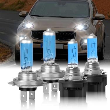 Imagem de IVBDQV Adequado para lâmpadas de farol Kia Sportage 2011-2016, farol alto H7 e H11B farol baixo H7 H11B lâmpadas de farol 300% brilho alto desempenho combo 4 peças