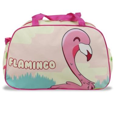 Imagem de Bolsa Infantil Flamingo Alça Tiracolo | Bolsa Sacola para Passeio e Viagem