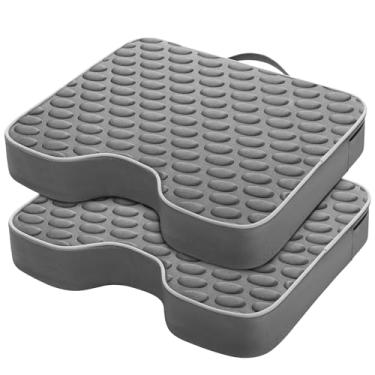 Imagem de Almofadas de assento de estádio – Almofadas portáteis com espuma de alta densidade extra grossa de 6,3 cm e pontos de massagem, almofadas de assento modernas ao ar livre para eventos esportivos