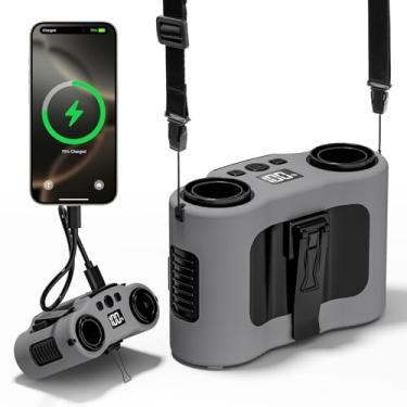 Imagem de Camii Ventilador de cintura portátil 20000mAh Ventilador de clipe de cintura recarregável 16000 RPM, ventilador de pescoço mãos livres, cinza