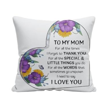 Imagem de wtisan Capa de almofada de presente para mãe, 45,7 x 45,7 cm, melhores presentes para mãe e filho, para o dia das mães, aniversário, Natal, fronha decorativa com envelope de presente