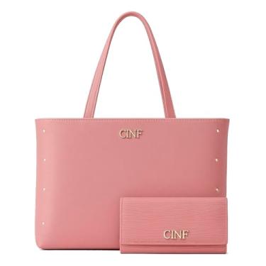 Imagem de Bolsa Sacola Grande Universitária + Carteira Kit Com 2 peças (Rose)