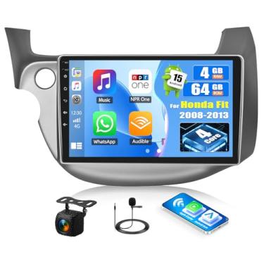 Imagem de [4+64G] Android 13 estéreo automotivo para Honda Fit 2008-2013 com carro sem fio e Android Auto, rádio de carro de 10,1 polegadas com link espelhado, Bluetooth, FM/RDS WiFi, GPS, EQ, DSP SWC + AHD