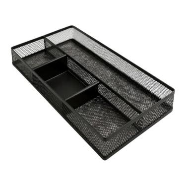 Imagem de Organizador Mesa Escritório 4 Divisórias Aramado Metálico