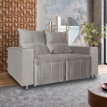 Imagem de Sófa Retrátil E Reclinável 2 Lugares Madri Veludo Bege Speciale Home Bege