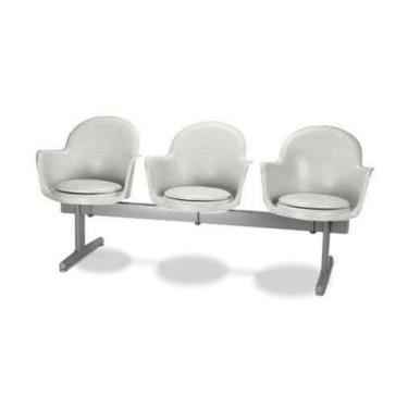 Imagem de Cadeira Em Longarina 3 Lugares Polipropileno Moon Branco