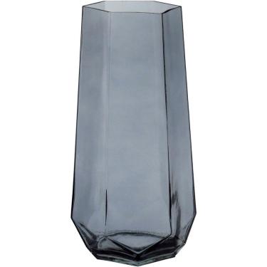 Imagem de Vaso Decorativo Enfeite Casa Geométrico Home&co Vidro 28x10x10cm Fume