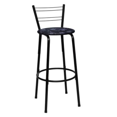 Imagem de Banqueta Flórida Premium Banco Gourmet Bistrô Americana Bancada Bar 01 Unidade - Itagold (Floral Preto)