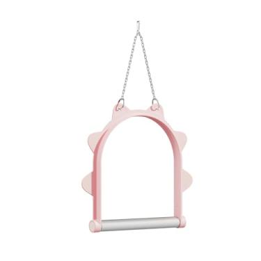 Imagem de IEUDNS Brinquedo de Balanço para, Brinquedo para Roer, Poleiro para, Acessório para Gaiola para Pássaros Pequenos Pretos, Pele de Tigre, Pe, Rosa