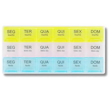 Imagem de Porta Comprimidos Semanal – Manhã, Tarde e Noite (7 Dias) – Caixa Organizadora de Remédios para Viagem, Tamanho Grande, Ideal para Organização