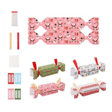 Imagem de 4 peças de caixa de dinheiro de Natal para puxar dinheiro, porta-dinheiro de Natal faça você mesmo, caixa surpresa engraçada, caixa de presente para crianças e adultos com 40 sacos transparentes