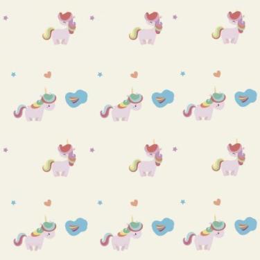 Imagem de Papel De Parede Infantil Unicórnios Coloridos