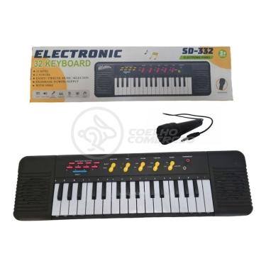 Imagem de Mini Teclado Infantil32 TeclasKaraokê E Microfone A Pilha