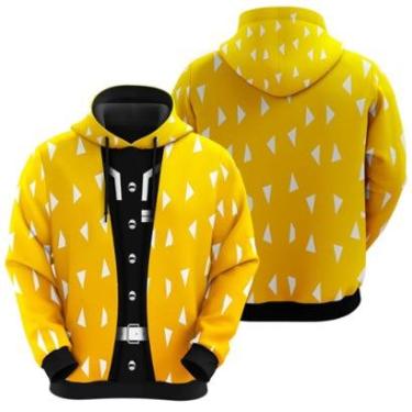 Imagem de Blusa De Moletom Demon Slayer Zenitsu Agatsuma Anime Mangá-Unissex