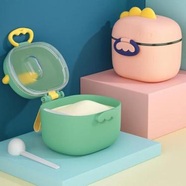 Imagem de Pote Dosador Leite Pó Infantil Colher Medidora Verde Tam P - Brashopma