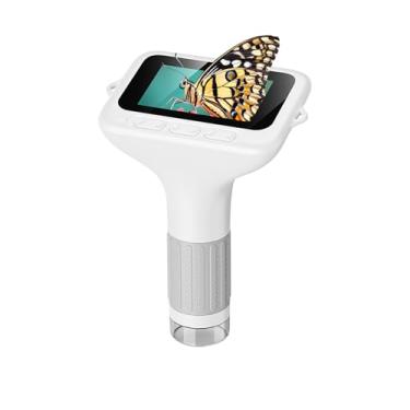 Imagem de Naroote Microscópio Digital Portátil 1080P para Crianças 3,0 Polegadas IPS Tela Colorida Ajustável LED Armazenamento Integrado Com Luz Inspire Interesse Científico Mini Miniscópio (WHITE)