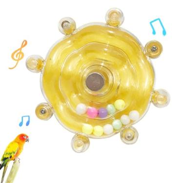Imagem de Brinquedo de roda giratória para pássaros, brinquedos educativos interativos para pássaros pequenos, brinquedos de calopsita, acessórios de gaiola de periquito para pendurar para exercícios de