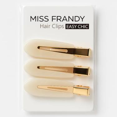 Imagem de Miss Frandy Kit Presilhas de Cabelo Easy Chic, Acrílico, Dourado, 3 Unidades (Bege perolado sofisticado)