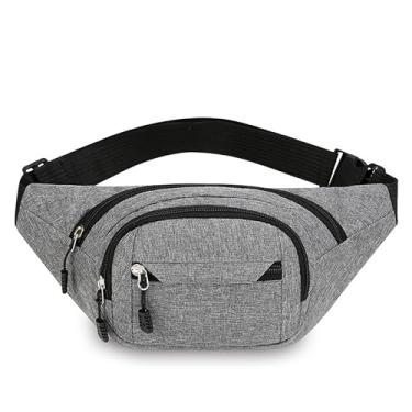 Imagem de Pochetes femininas transversais bolsa tiracolo bolsa tiracolo bolsa de peito unissex para viagem, caminhada, corrida, cinza