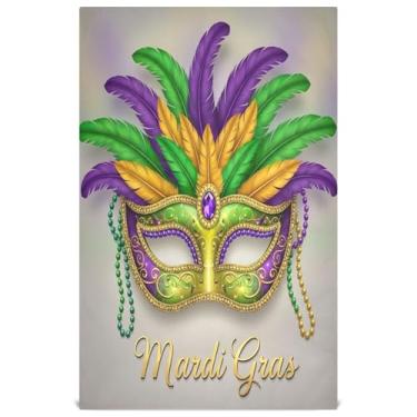 Imagem de Joisal Conjunto de panos de prato rosa decoração de cozinha máscara de carnaval penas coloridas toalhas de chá fofos panos de limpeza finos secagem rápida 45 x 71 cm, 6 pacotes