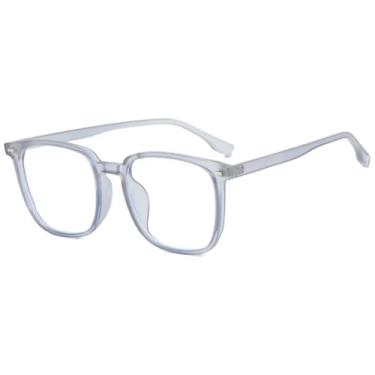 Imagem de HPIRME Óculos de luxo femininos com armação decorada com rebites retrô e proteção UV400 para homens (azul acinzentado)