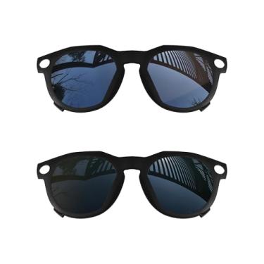 Imagem de MYCOURAG Armação preta para óculos de sol Oakley Meta HSTN OW8002 51 mm com proteção UV - preto + titânio