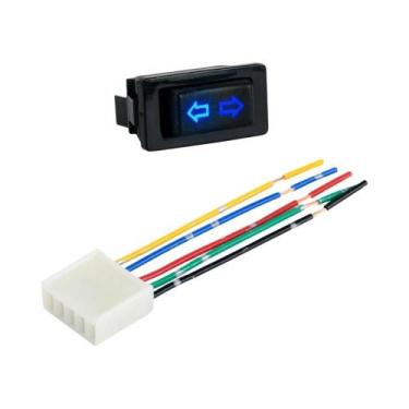 Imagem de Interruptor Universal De Janela Elétrica Para Carro Azul Vermelho 5 Pi