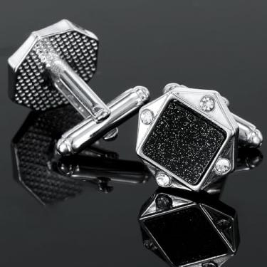 Imagem de Abotoaduras coloridas de concha design céu estrelado abotoaduras elegantes para homens mulheres acessórios ternos e camisas de negócios, one size, Metal, Sem Pedra Preciosa