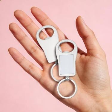 Imagem de Chaveiro abridor de garrafas de metal, 8 peças, liga de zinco em branco, transferência de calor DIY, para o dia dos namorados, dia dos pais ou presentes de carnaval (redondo)