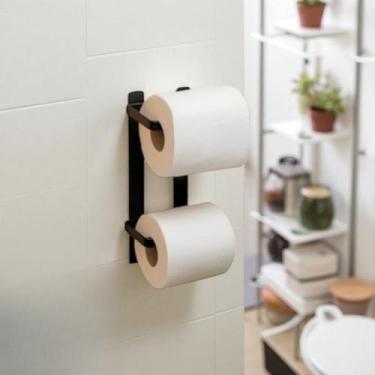 Imagem de Suporte Porta Papel Higiênico Parede Preto