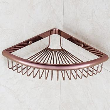 Imagem de Prateleiras de chuveiro prateleiras de banheiro de latão sólido prateleira de canto, moderna montada na parede suporte de chuveiro prateleira organizador rack organizador de chuveiro