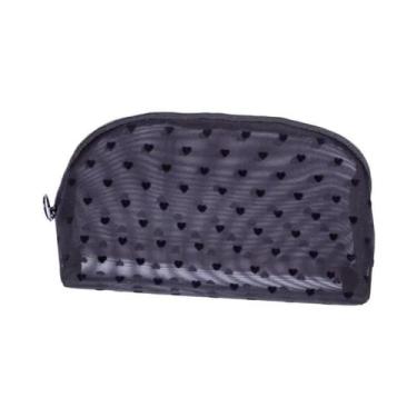 Imagem de Bolsa Cosmética Transparente Em Forma De Coração Para Mulheres, Organi