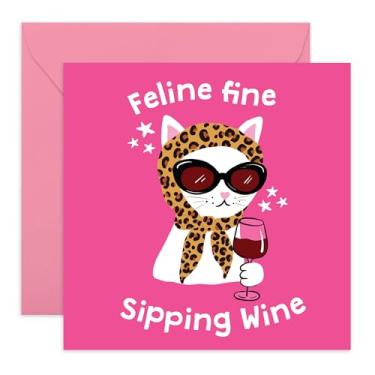 Imagem de CENTRAL 23 Cartão Feline Fine Greeting Card – Feline Fine Chic Cat Leopard Scarf – Ideia elegante divertida para meninas mulheres senhoras tia avó vizinha irmã amiga mãe parceira colega - Vem com