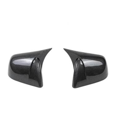 Imagem de Capa de espelho retrovisor externo para porta traseira com padrão de fibra de carbono preto brilhante capa de espelho retrovisor de carro para Tesla para modelo Y 3 (preto brilhante)