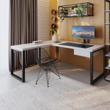 Imagem de Mesa em L Presidente C/01 Gav. 190x160x75cm Yon