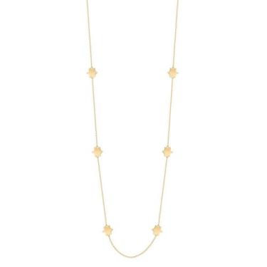 Imagem de Corrente de Ouro 18k Portuguesa Feminina com 6 Estrelas Stella 60cm - 