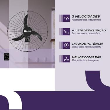 Imagem de Ventilador 60Cm Oscilante De Parede Bivolt