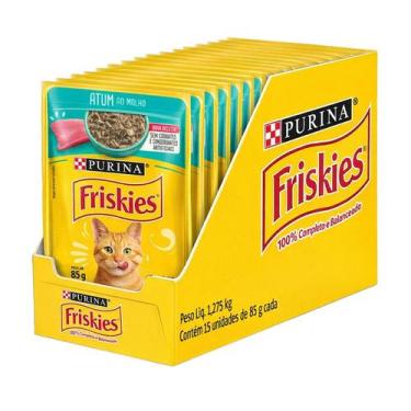 Imagem de Ração úmida Friskies Sabores Variados para Gatos 15x85 g, Atum ao Molh