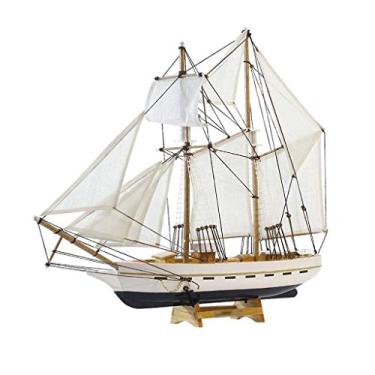 Imagem de U5GAAALPPQ9 Kits de montagem de navios, decoração clássica de madeira para barcos à vela